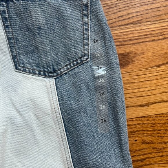 PACSUN 90s Boyfriend Jeans Y2K Retro Two Tone Blue Color Block High Rise size 26 - Picture 4 of 11
